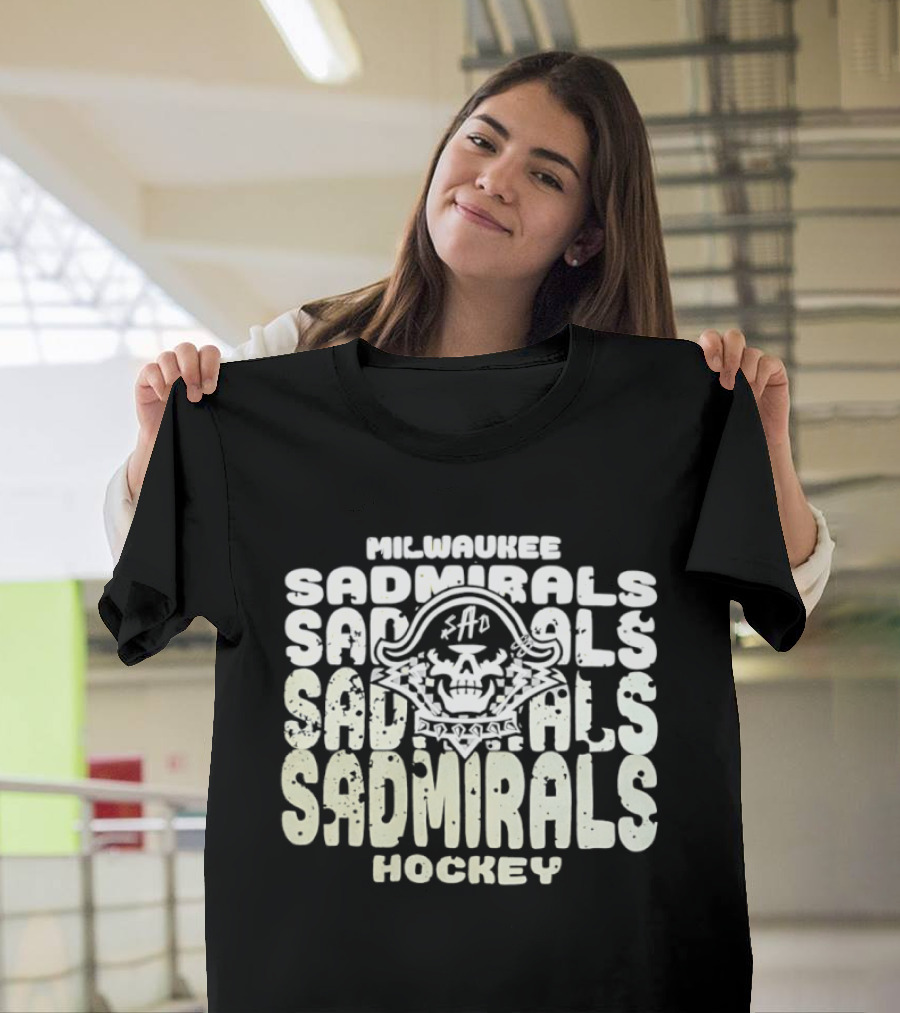 Milwaukee Sadmirals Hockey Pirate Skull T-Shirt