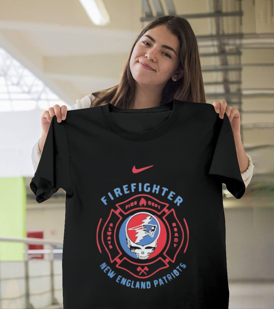Nike Firefighter New England Patriots Grateful Dead T-Shirt