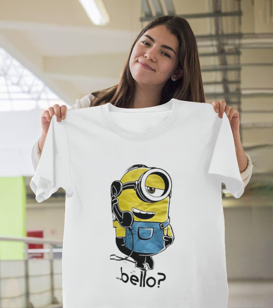 Despicable Me Minions Bello Yellow Character With Blue Overalls T-Shirt