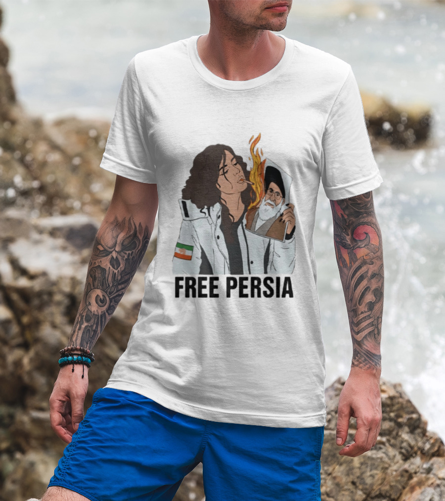 Free Persia Woman Life Freedom Burning Photograph T-Shirt
