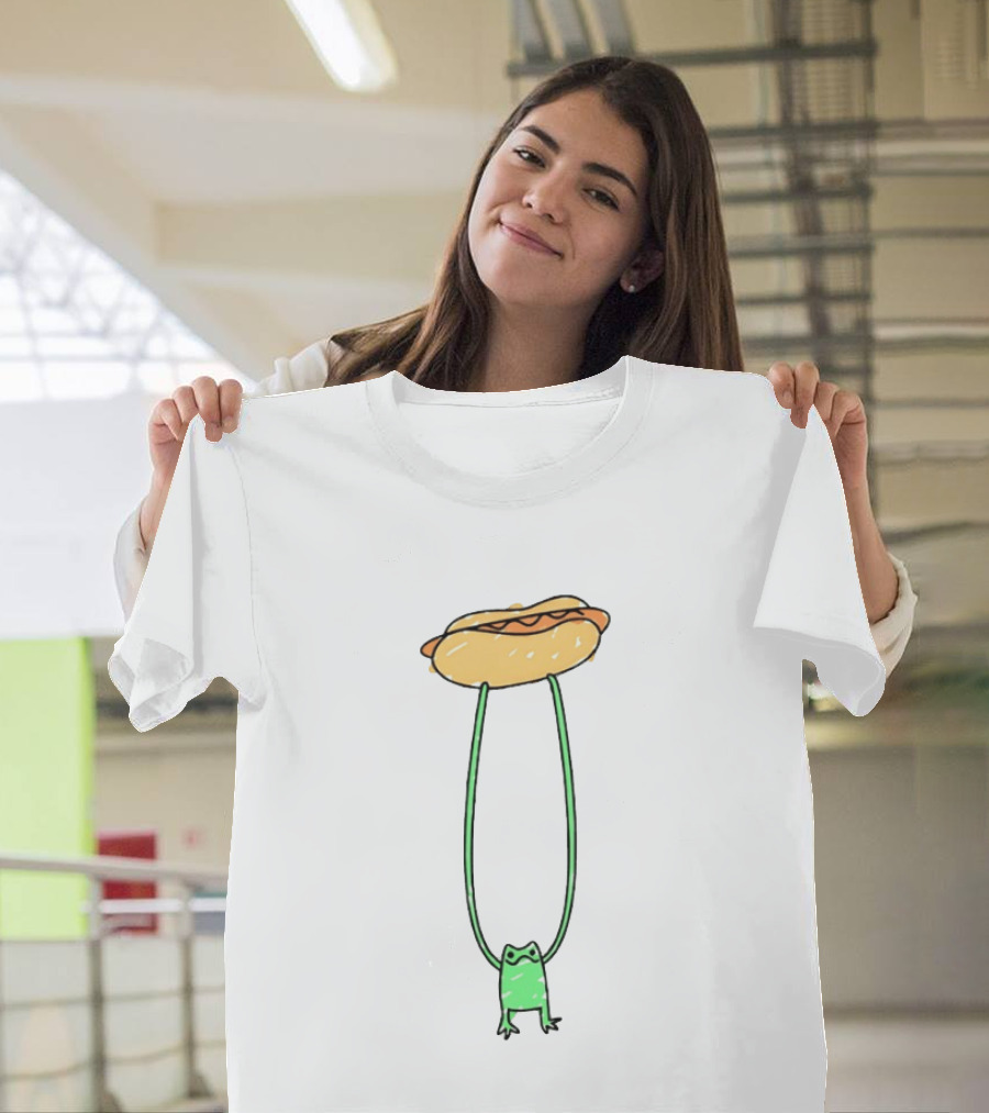 Hot Dog Frog Long Legged Humor Quirky T-Shirt