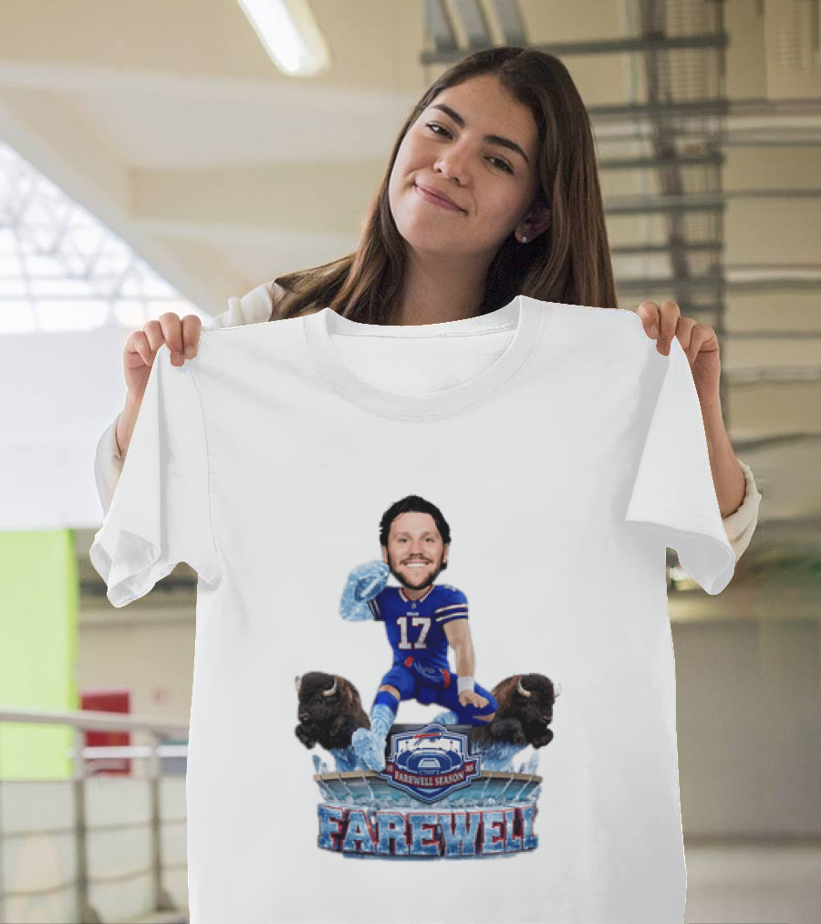 Buffalo Bills Josh Allen Hurdle Farewell Season Highmark Stadium Caricature T-Shirt