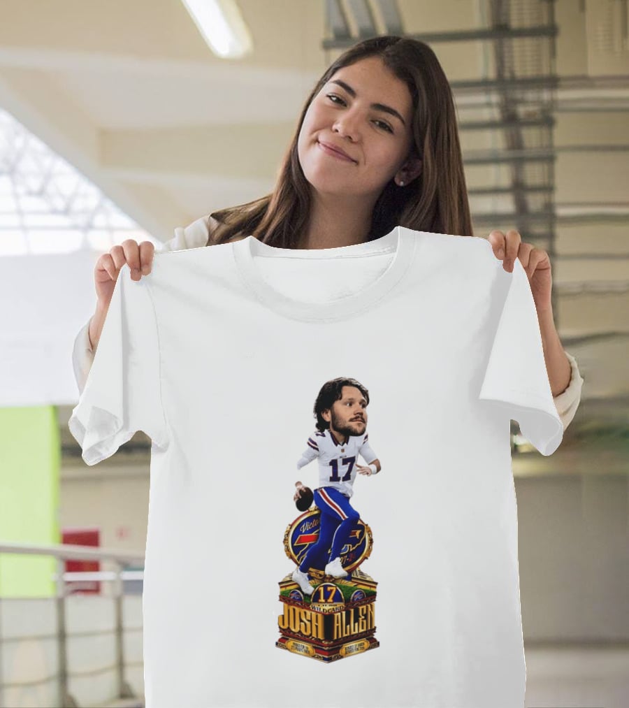 Josh Allen Buffalo Bills Victory 17 Wild Card Gamebreaker Caricature T-Shirt