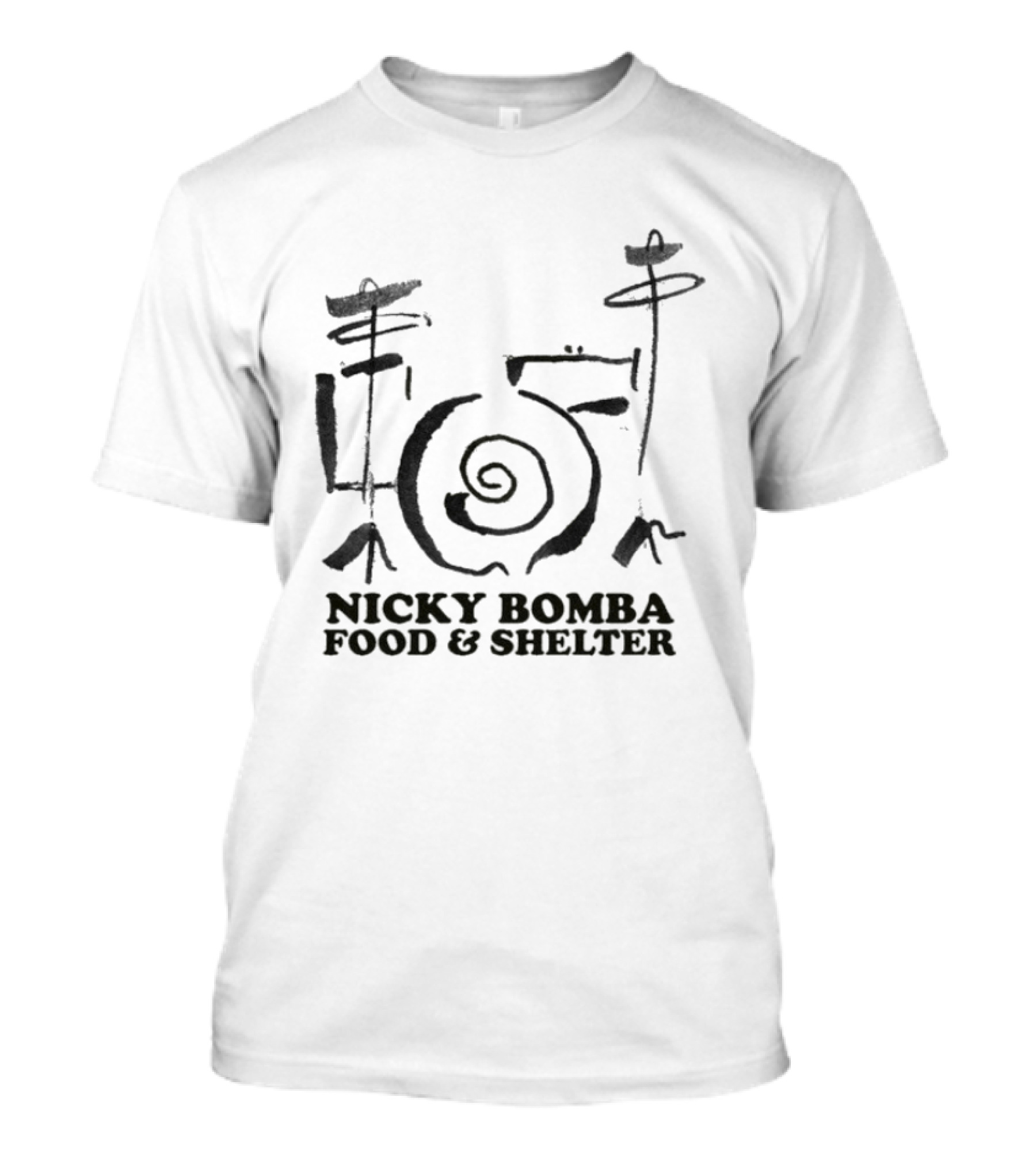 Nicky Bomba Food And Shelter Spiral T-Shirt