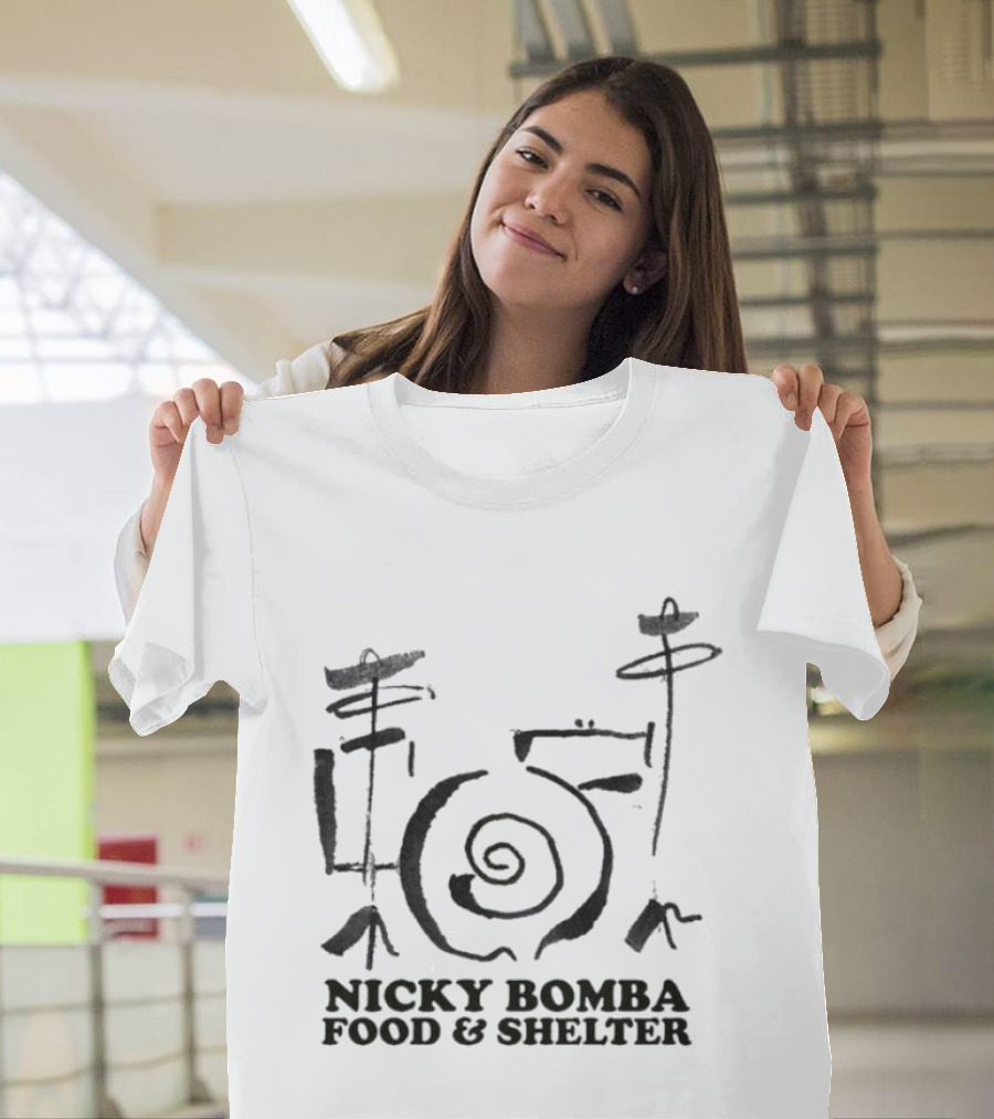 Nicky Bomba Food And Shelter Spiral T-Shirt