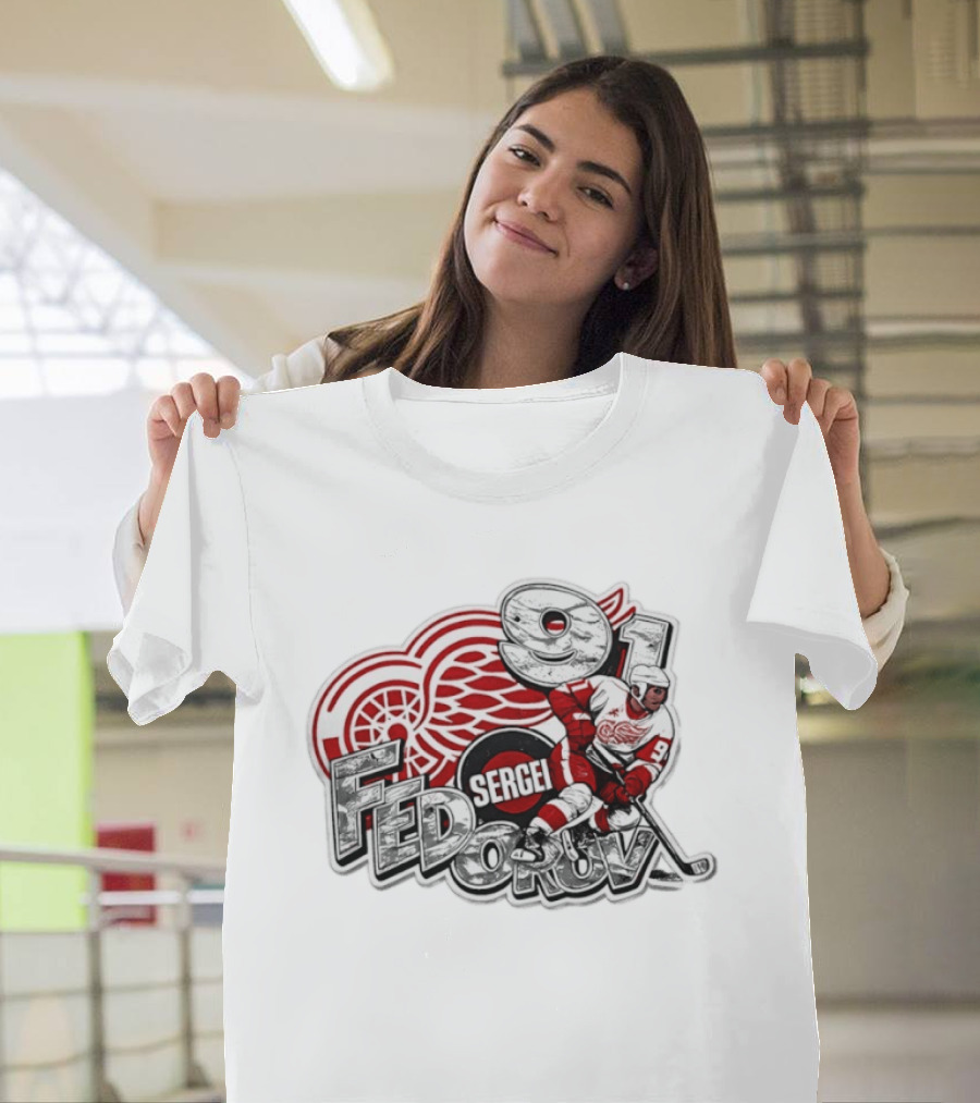 Sergei Fedorov Detroit Red Wings 91 Hockey Legend T-Shirt