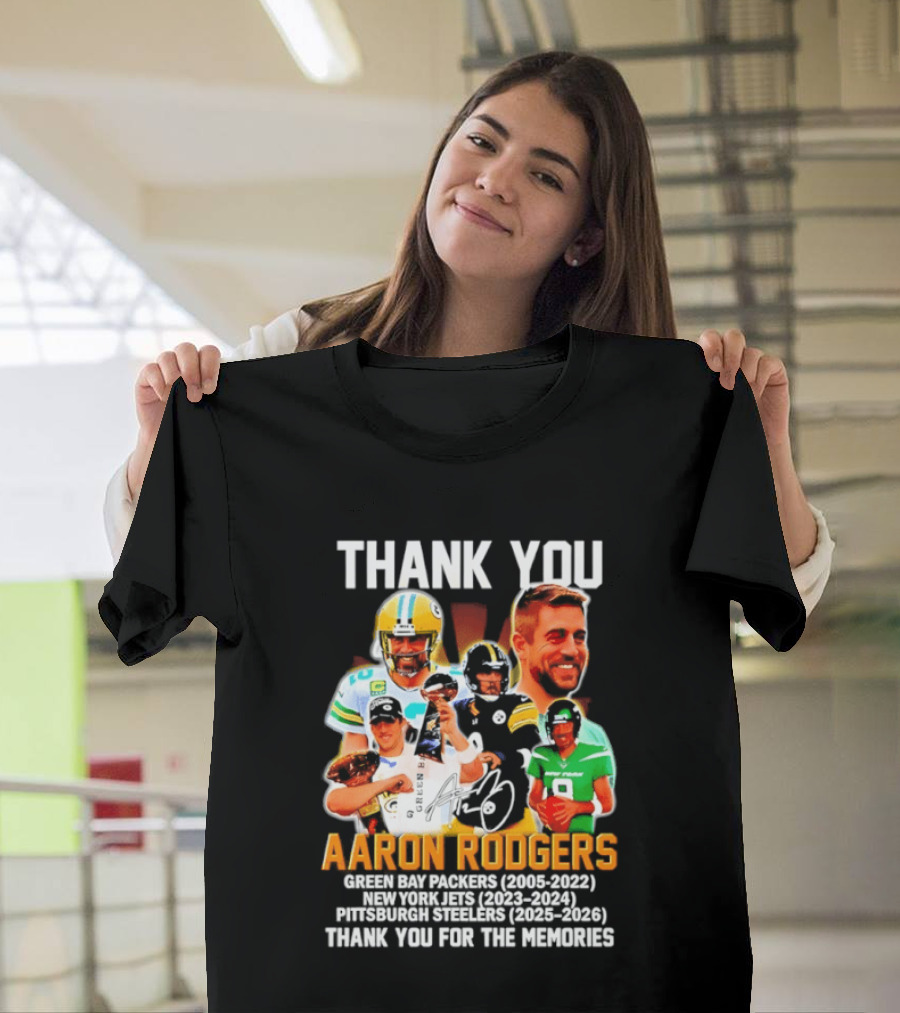 Thank You Aaron Rodgers Packers Jets Steelers Memories 2005 2023 T-Shirt