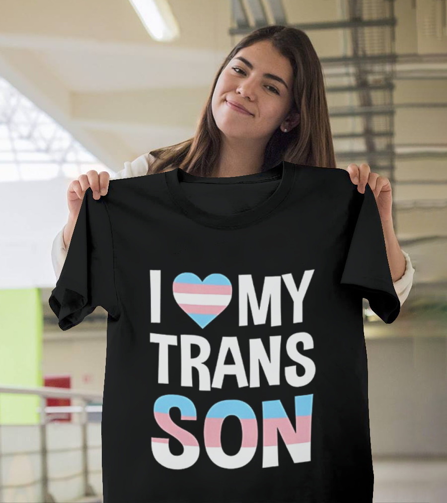 I Love My Trans Son Heart Transgender Pride T-Shirt