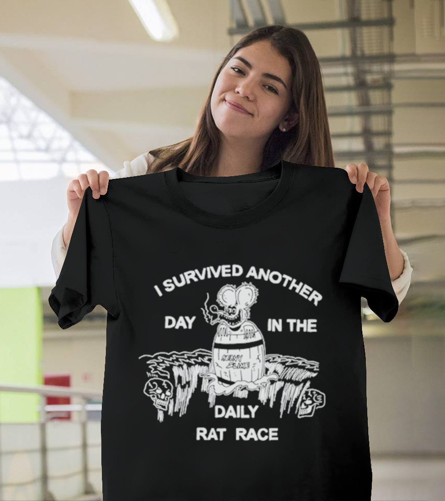 I Survived Another Day In The Daily Rat Race Smoking Rat Rugged Terrain T-Shirt