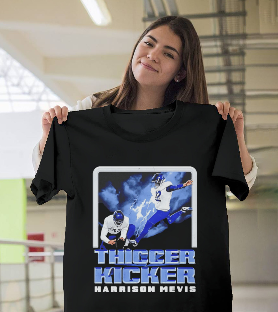 Harrison Mevis Thiccer Kicker Lightning Football Action T-Shirt
