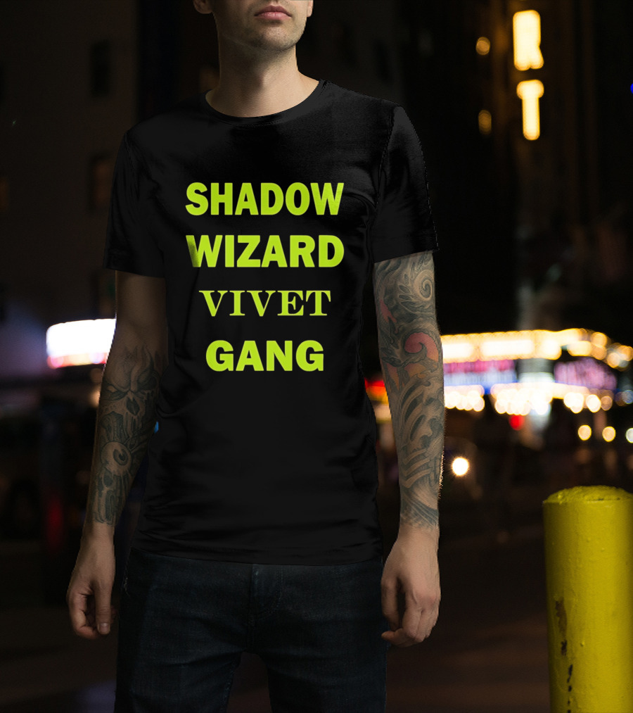 Shadow Wizard Vivet Gang Neon Typography Magic Vibes T-Shirt