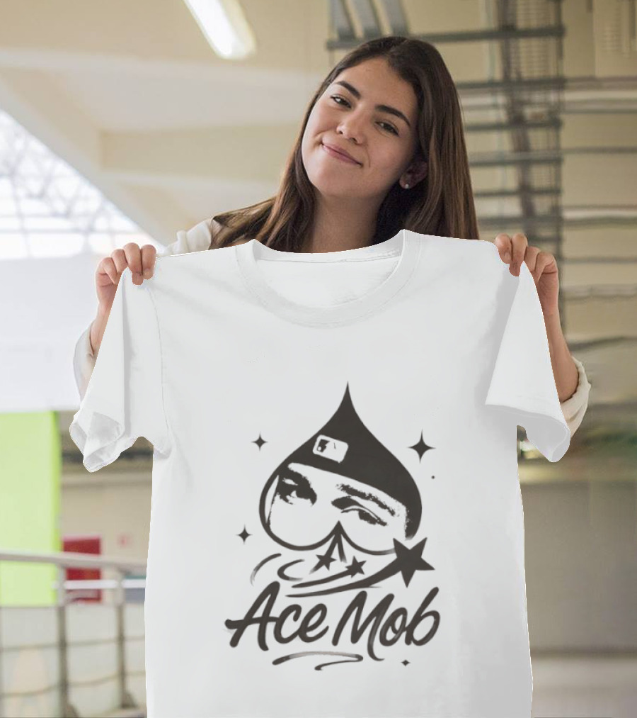 Ace Mob Spade Face Graffiti Stars T-Shirt
