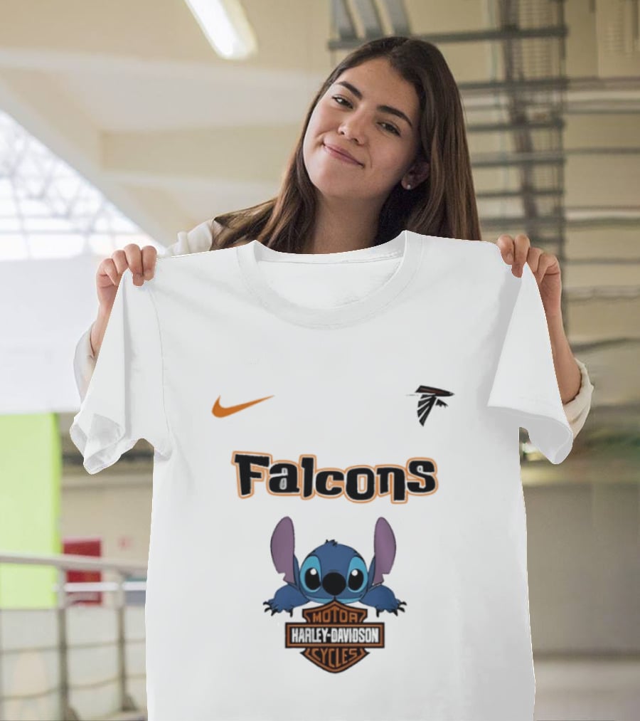 Atlanta Falcons Stitch Motocycle Cycles Football Nike T-Shirt
