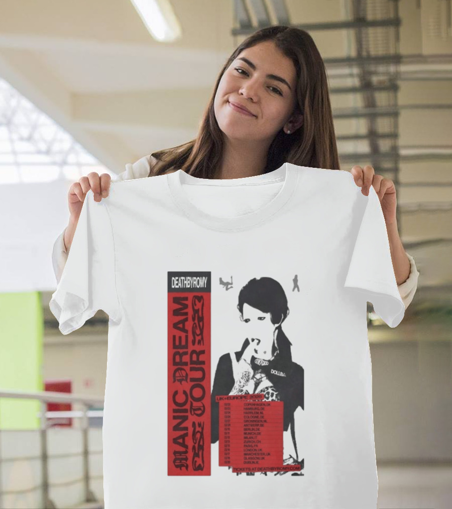 Deathbyromy Manic Dream Tour 2026 UK Europe Concert Dates T-Shirt