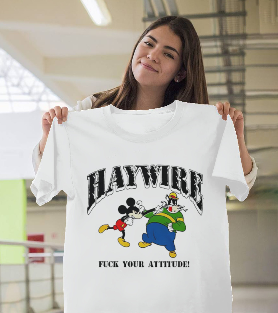 Haywire Fuck Your Attitude Mickey Mouse Comic T-Shirt