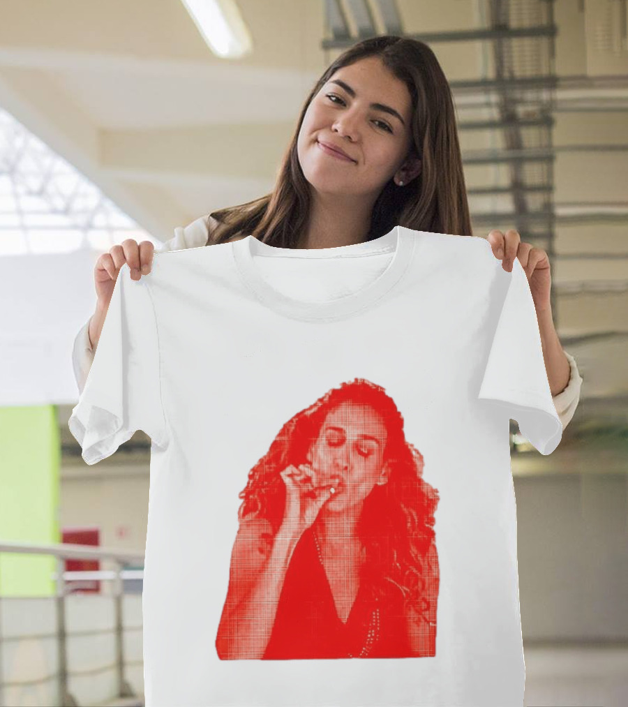 Lit Carrie Smoking Scene Red Artistic T-Shirt