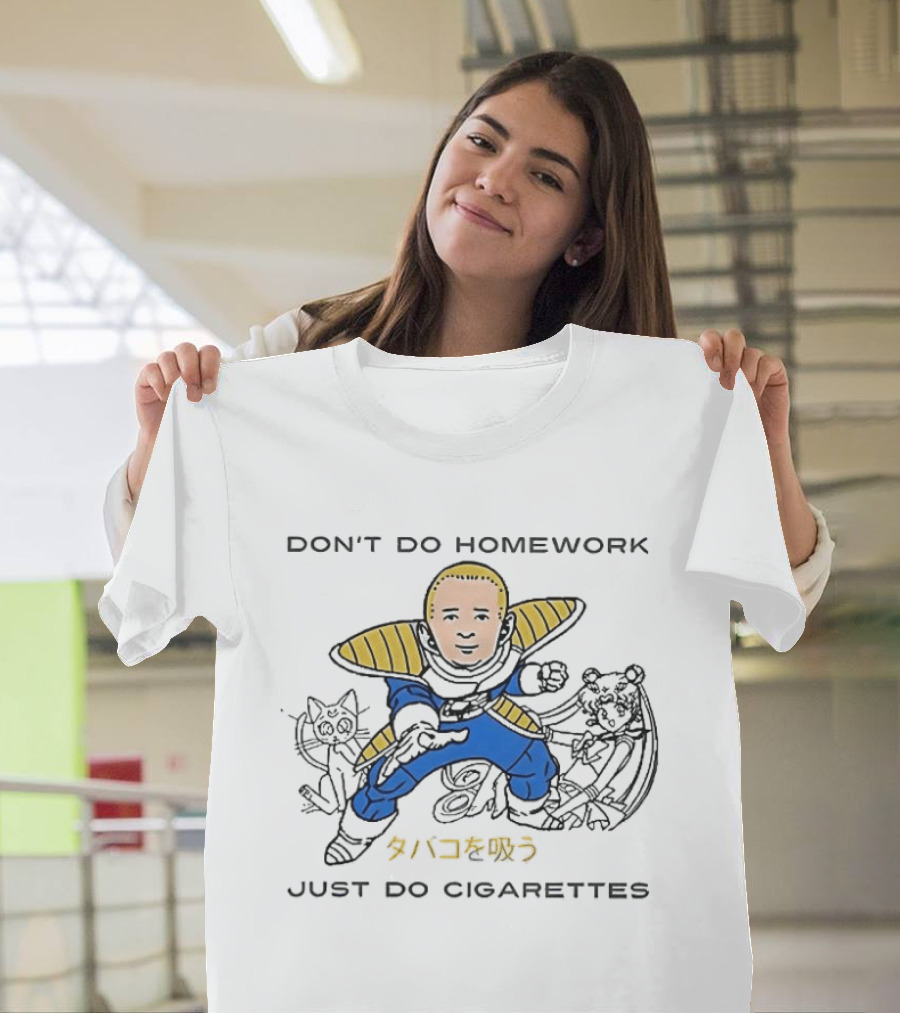 King of the Hill Bobby Don't Do Homework Just Do Cigarettes Dragon Ball T-Shirt