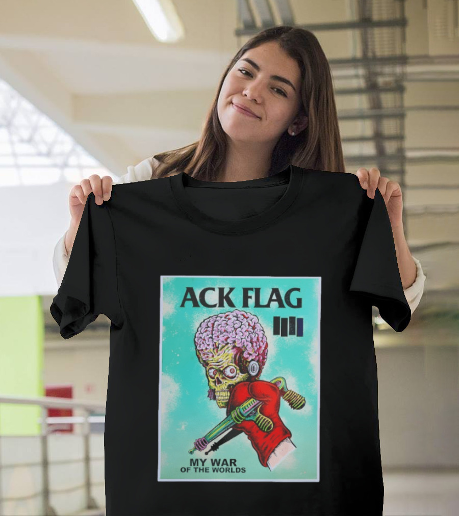 Ack Flag Martian Warrior My War Of The Worlds Retro Sci Fi T-Shirt