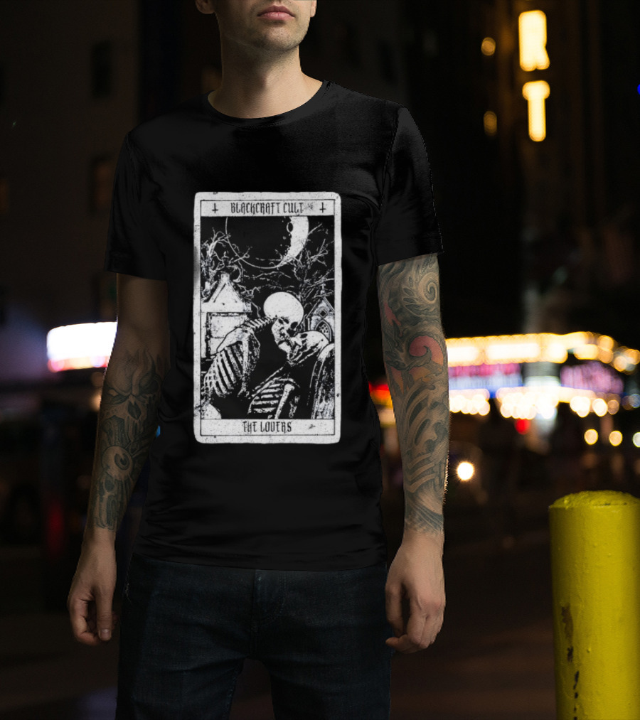 Blackcraft Cult The Lovers Tarot Skeleton Moonlit Gothic Scene T-Shirt
