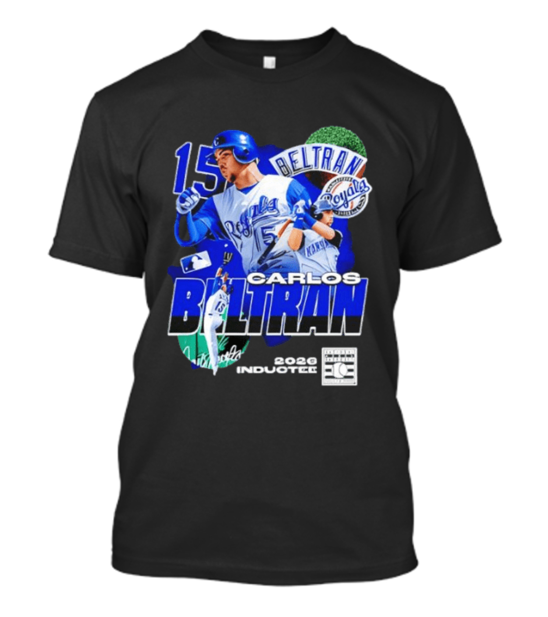 Kansas City Royals Carlos Beltran 15 Hall Of Fame Inducted 2026 T-Shirt