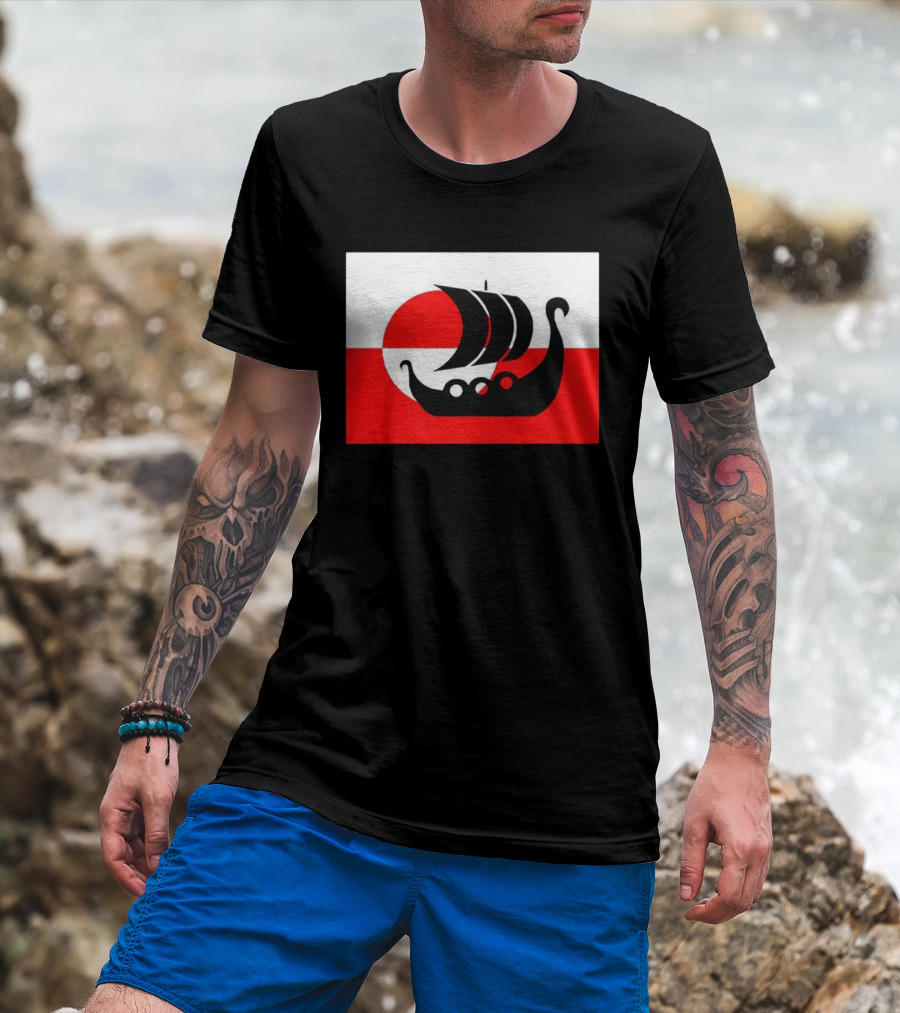 Denmark Greenland Flag Not For Sale Support Danish Viking Warship T-Shirt