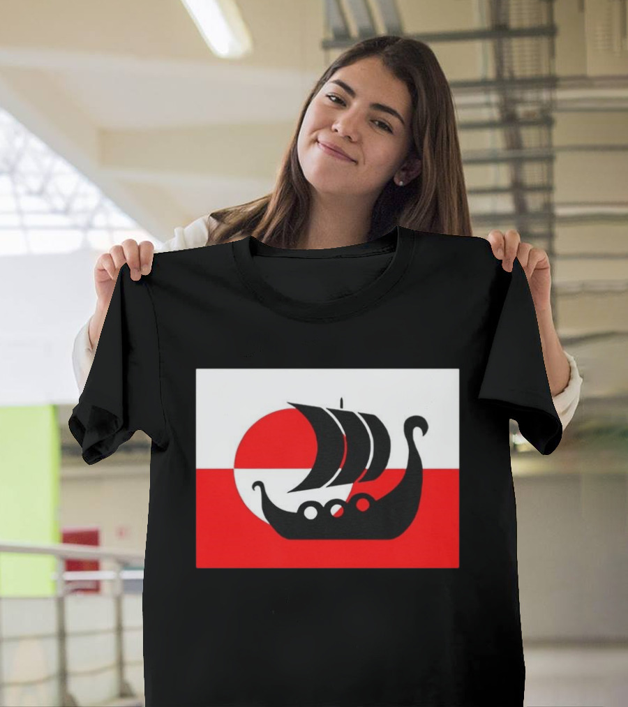 Denmark Greenland Flag Not For Sale Support Danish Viking Warship T-Shirt