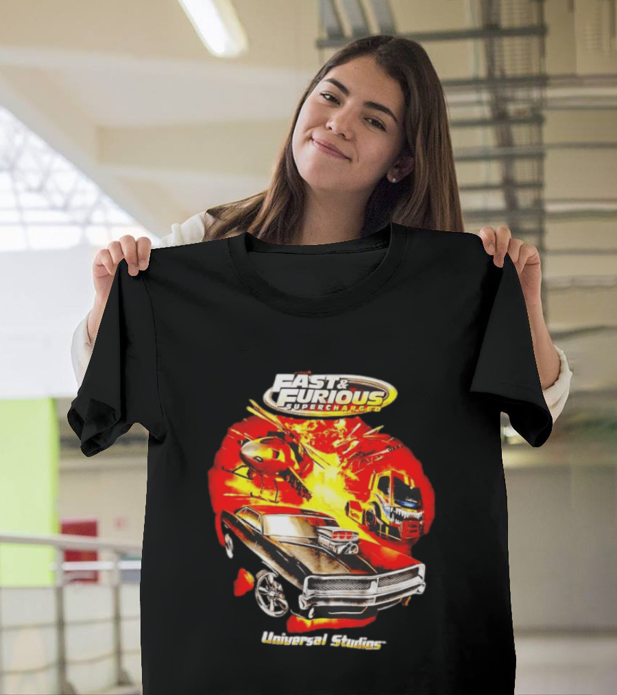 Fast & Furious Supercharged Car Explosion Universal Studios T-Shirt