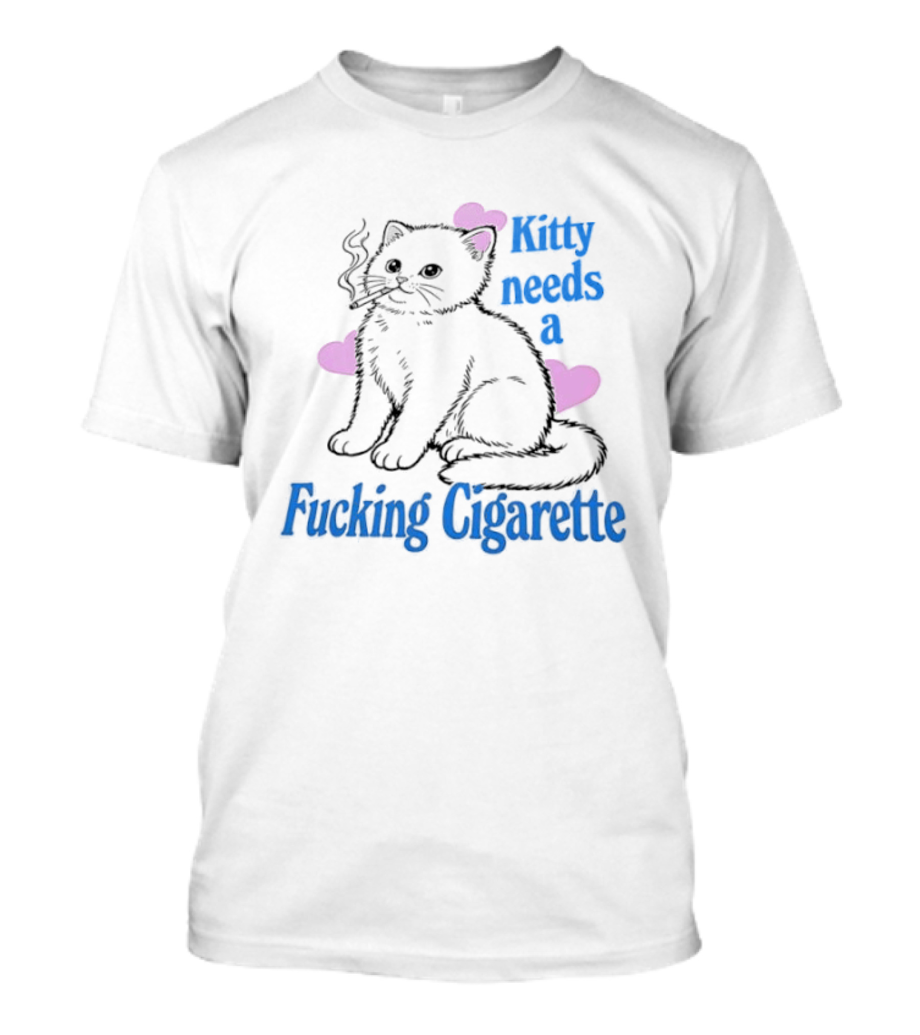 Kitty Needs A Fucking Cigarette Smoke Cloud Comic T-Shirt