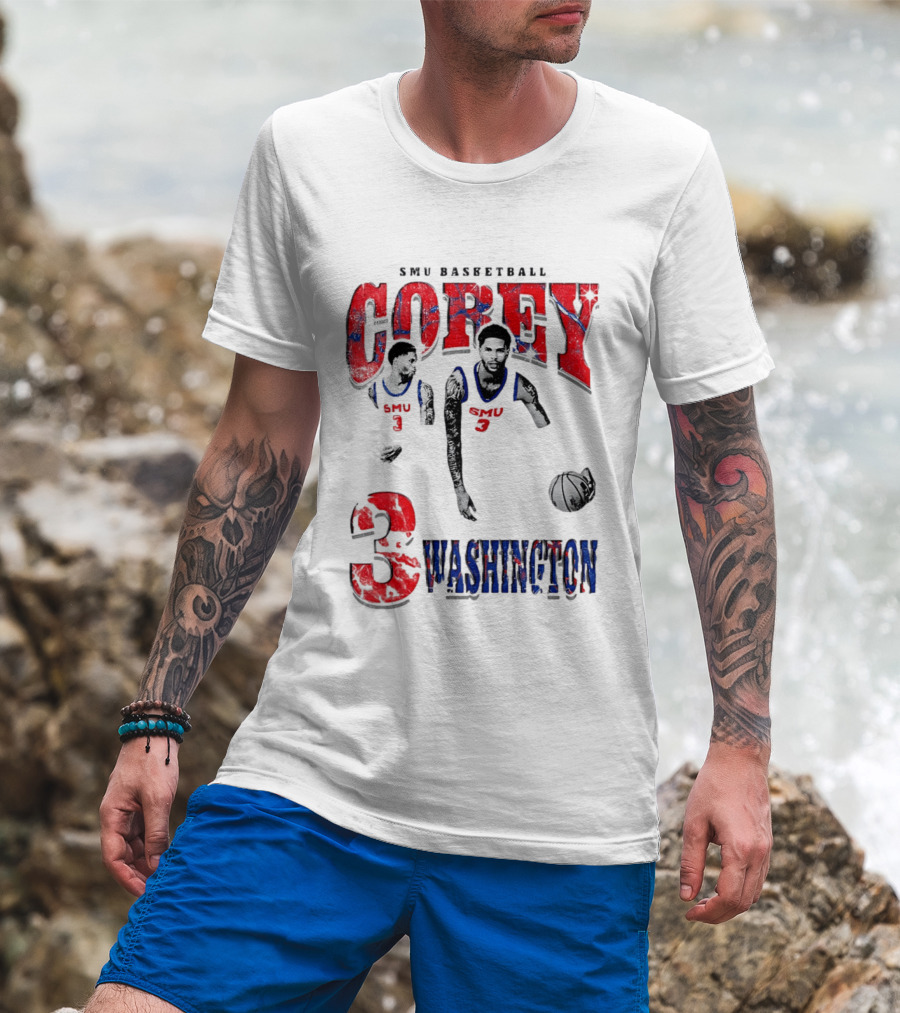 SMU Basketball Corey Washington 3 T-Shirt