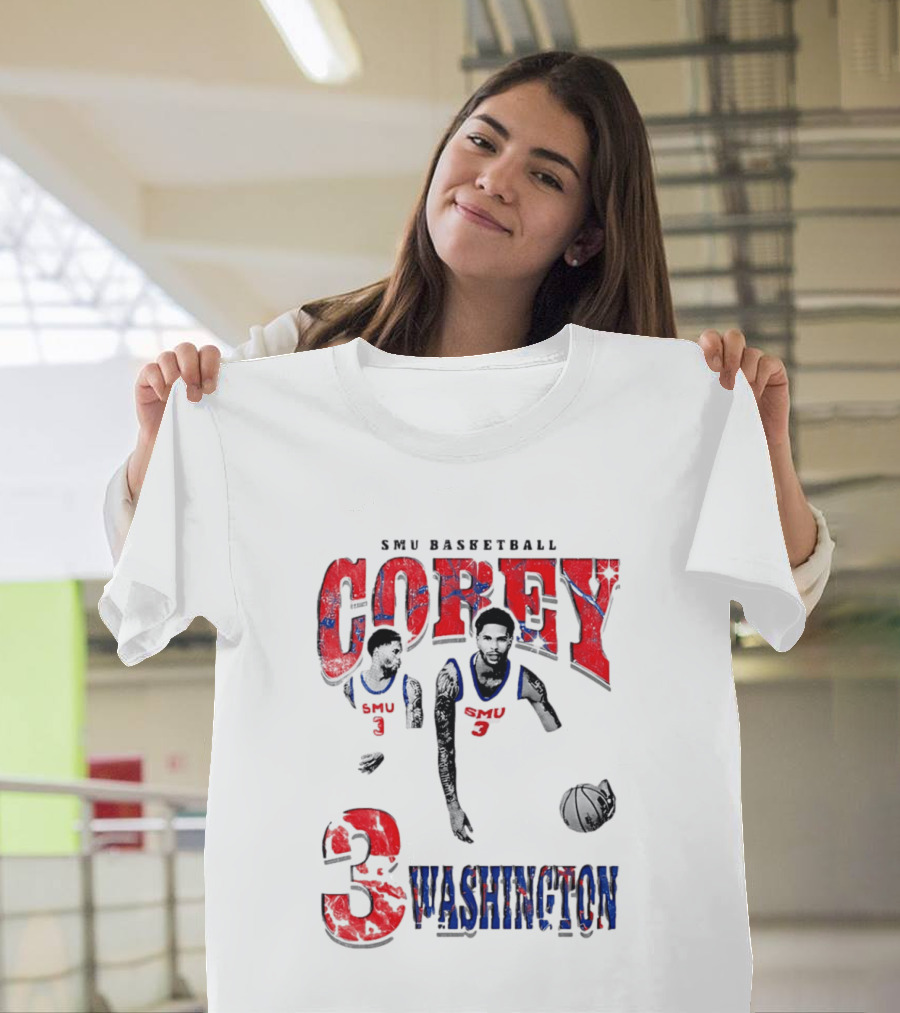 SMU Basketball Corey Washington 3 T-Shirt