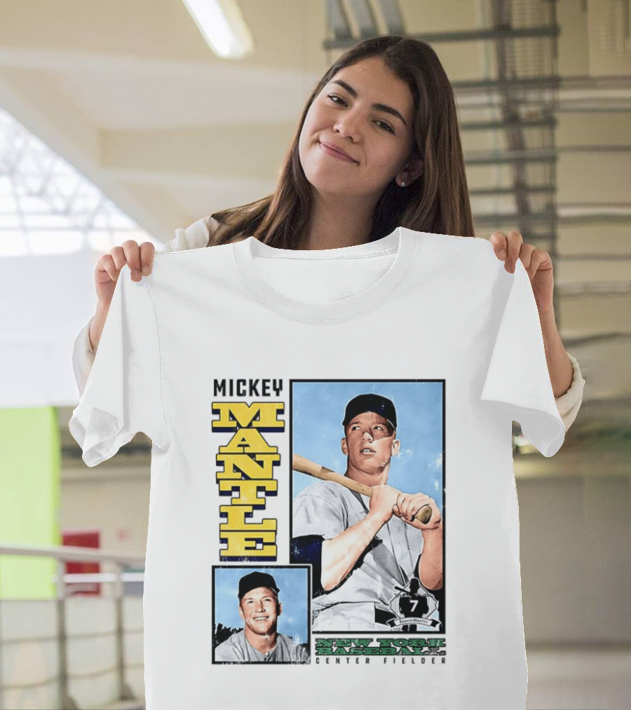 Mickey Mantle New York Yankees Center Fielder Number 7 Baseball Player T-Shirt