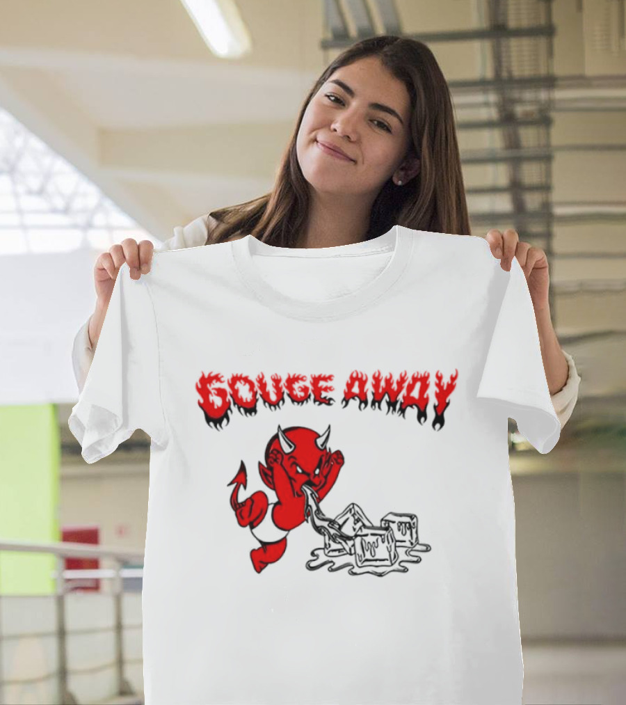 Gouge Away Red Devil Smashing Ice Cubes T-Shirt