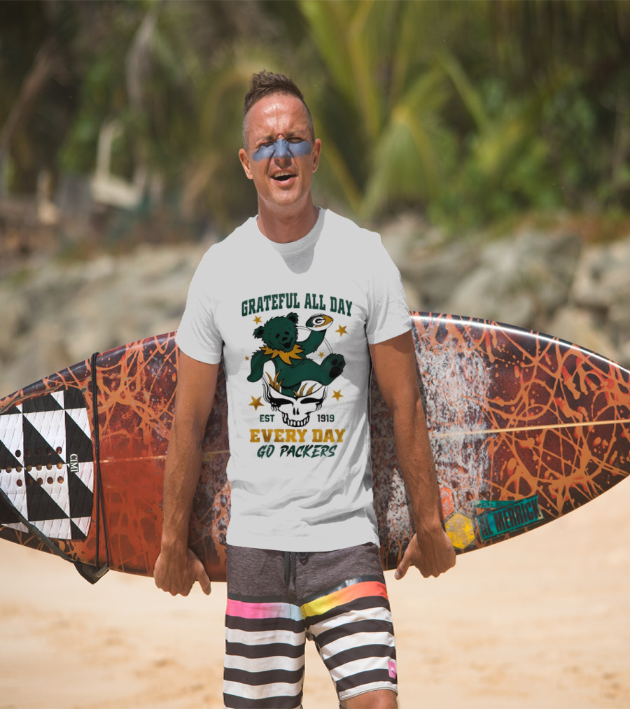 Grateful All Day Every Day Go Packers Est 1919 T-Shirt