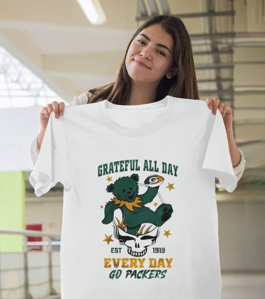 Grateful All Day Every Day Go Packers Est 1919 T-Shirt
