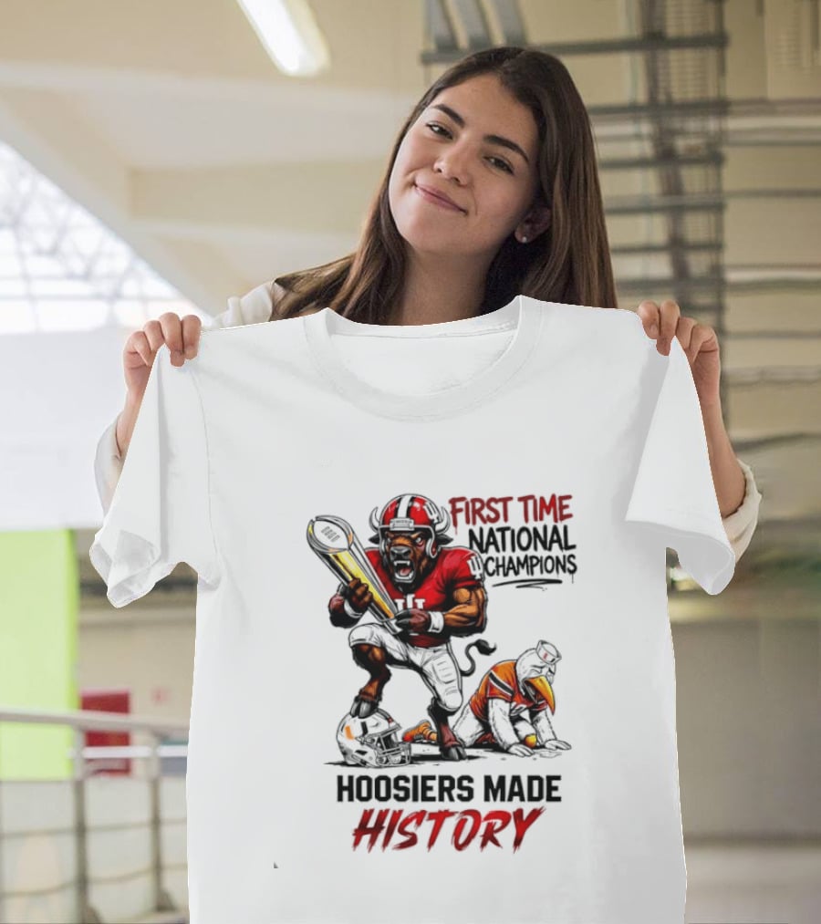 Hoosiers Made History First Time National Champions Mascots Ibis Bison T-Shirt