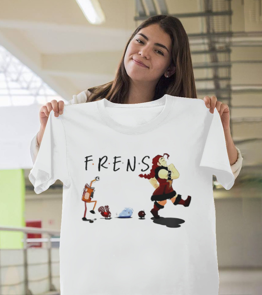 Taz And Frens Marching Group With Character Silhouettes And Fun T-Shirt