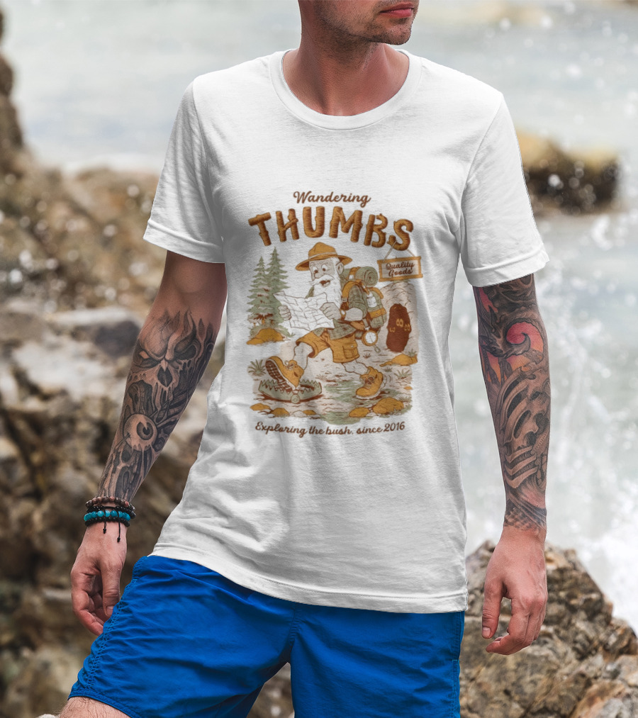 Wandering Thumbs Exploring The Bush Cowboy Bear Camping Since 2016 T-Shirt