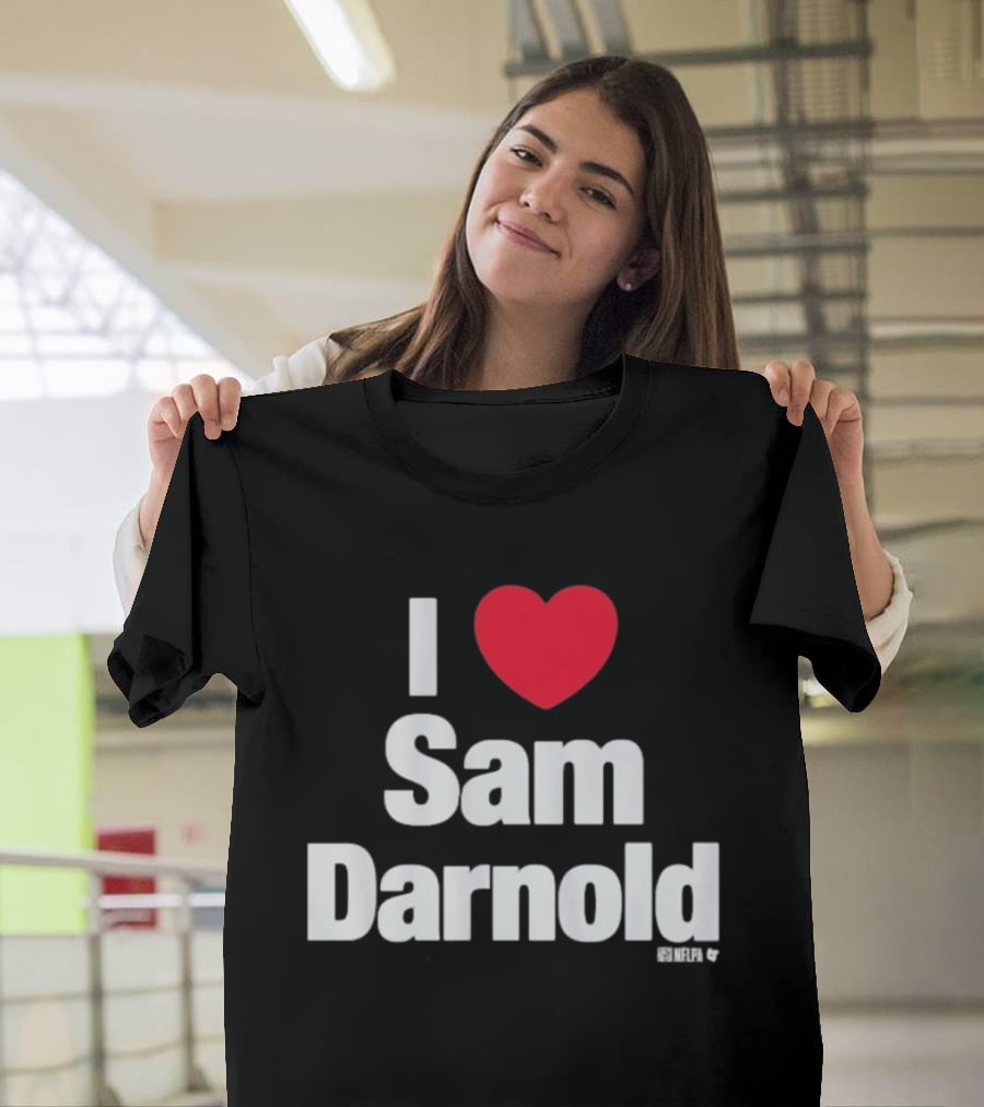 I Love Sam Darnold Heart Design Fan T-Shirt