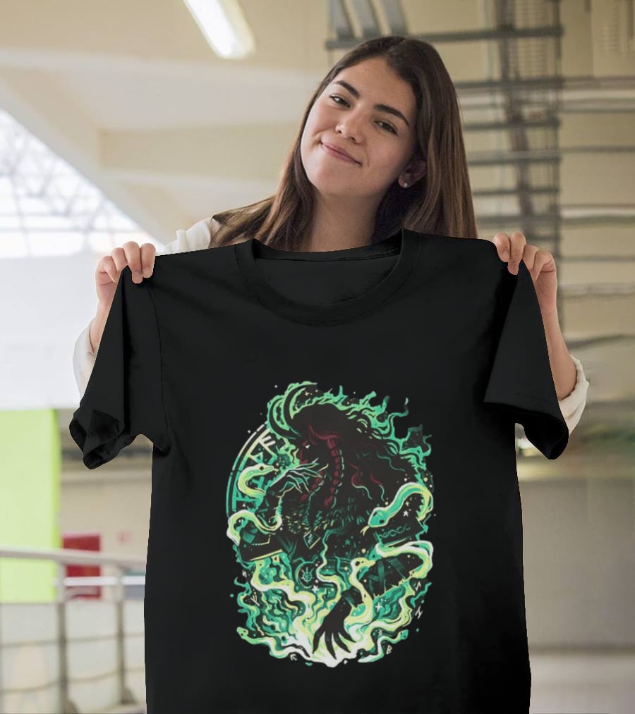 Loki Norse God Of Mischief Mythology With Serpents And Runes T-Shirt