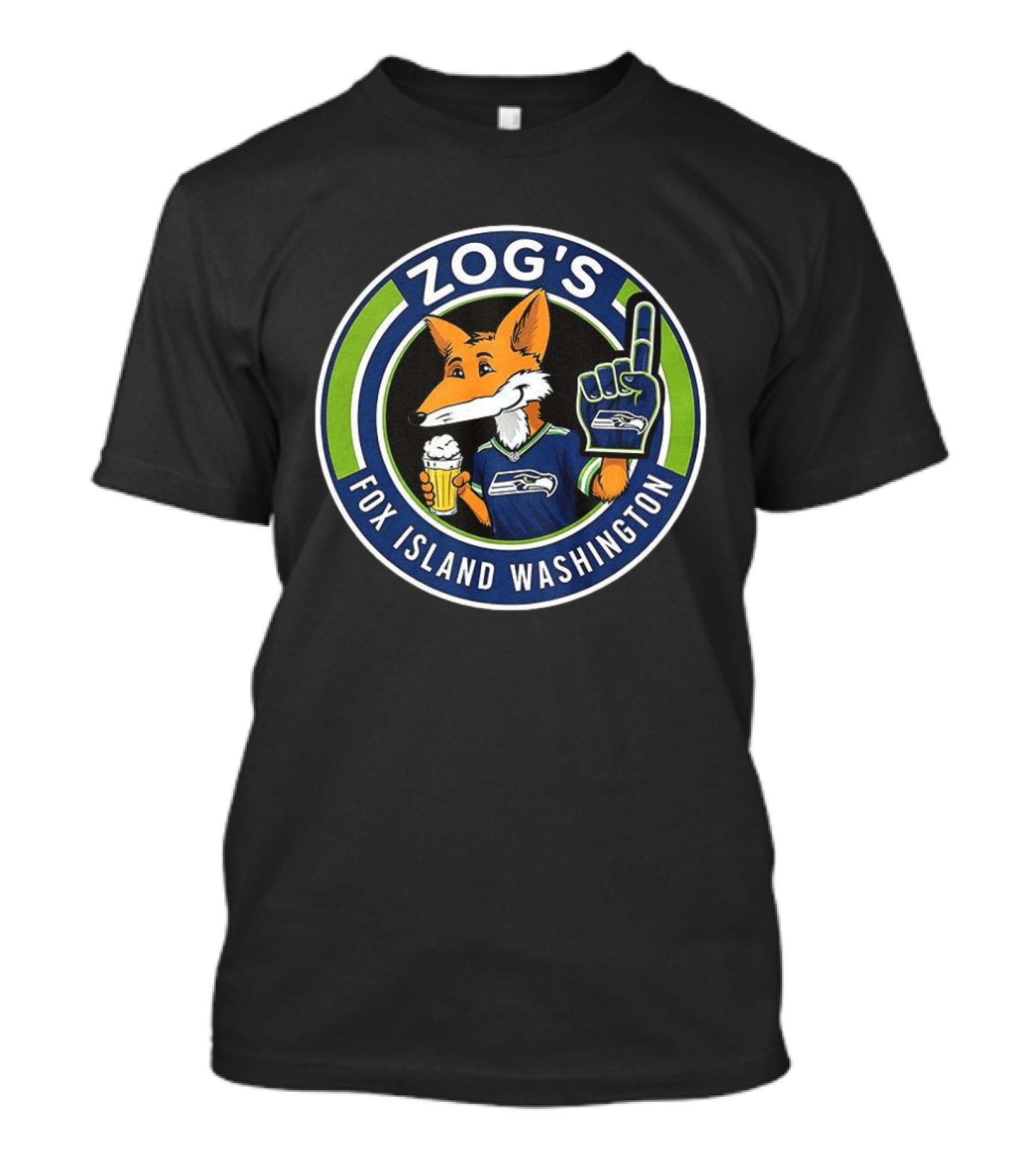 Zog's Fox Island Washington Seattle Seahawks Fan Celebration T-Shirt