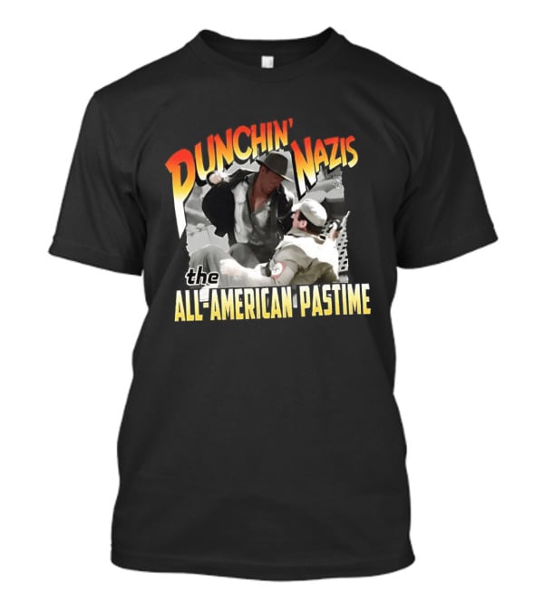 Punchin' Nazis The All American Pastime Vintage Action Scene T-Shirt