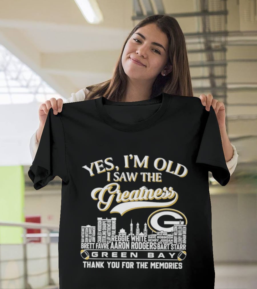 Yes I'm Old I Saw The Greatness Green Bay Skyline Thank You For The Memories T-Shirt