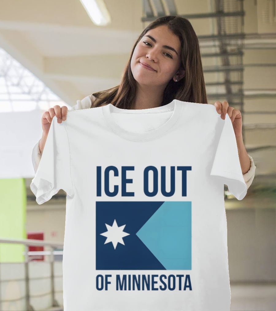 ICE Out Of Minnesota Star Flag T-Shirt