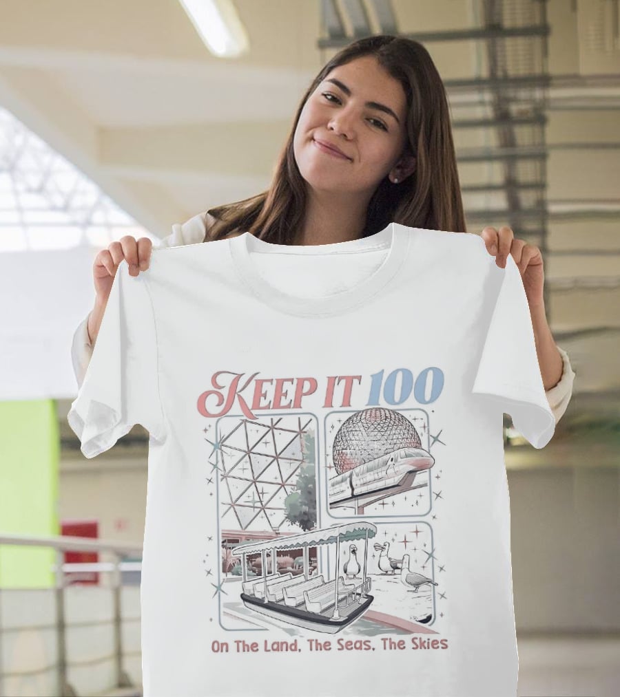 Keep It 100 On The Land The Seas The Skies Vintage Adventure T-Shirt