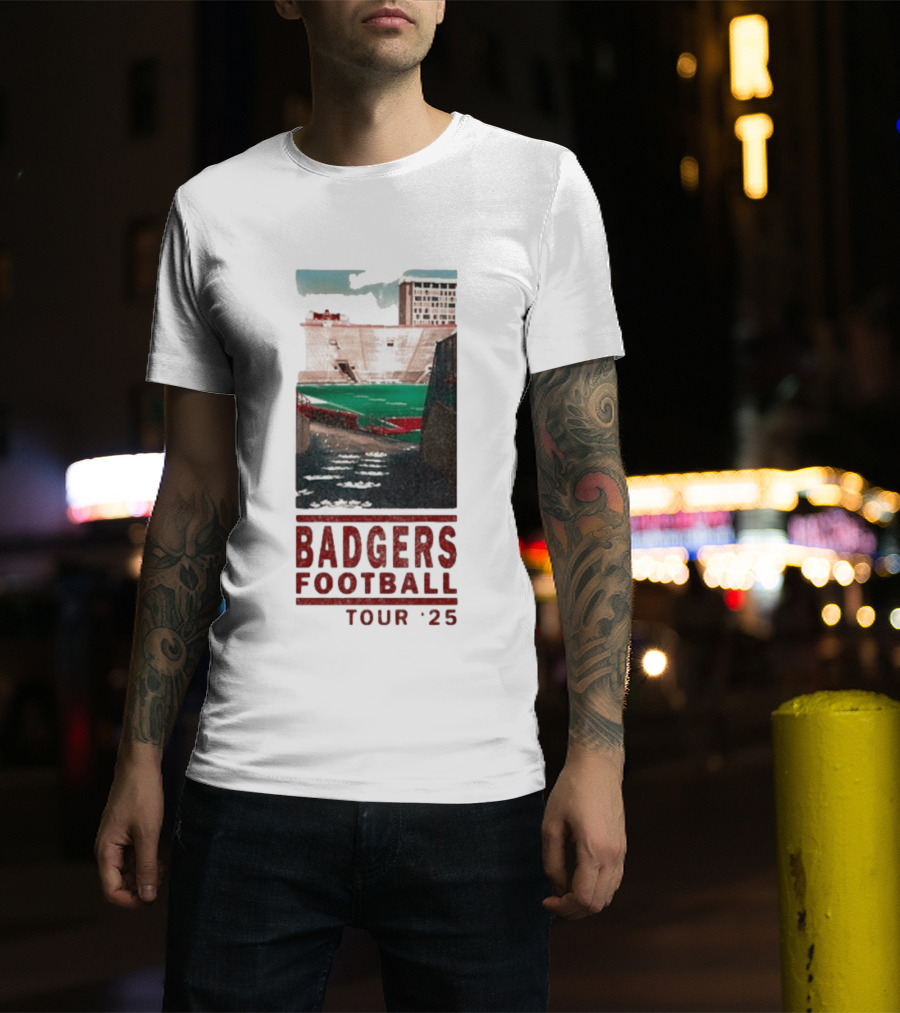 Badgers Football Tour 2025 Stadium Scene T-Shirt