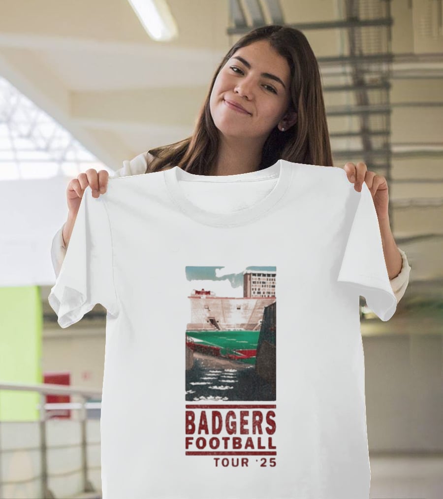 Badgers Football Tour 2025 Stadium Scene T-Shirt