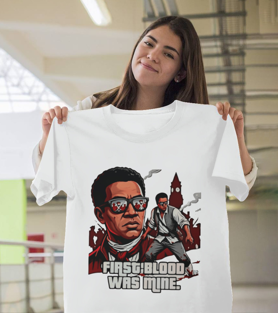 First Blood Was Mine Cool Character Action Scene T-Shirt