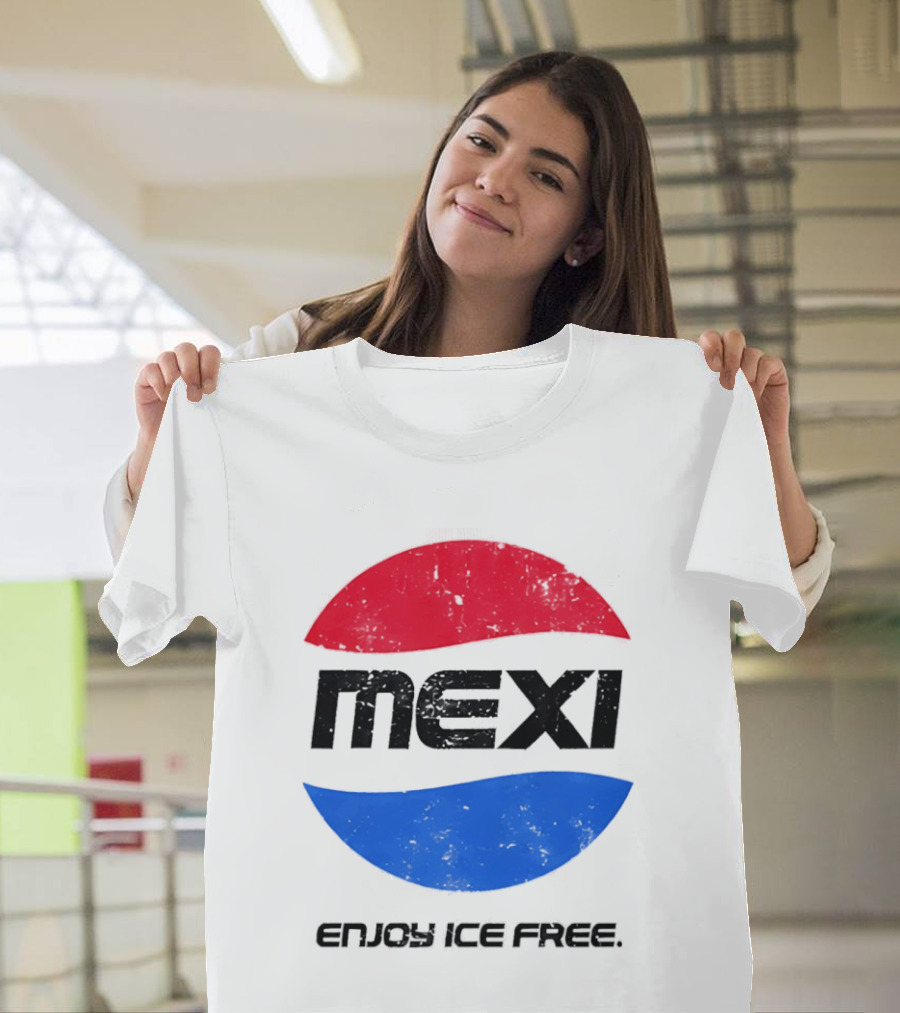 Mexi Enjoy Ice Free Red Blue Iconic Beverage Humor T-Shirt