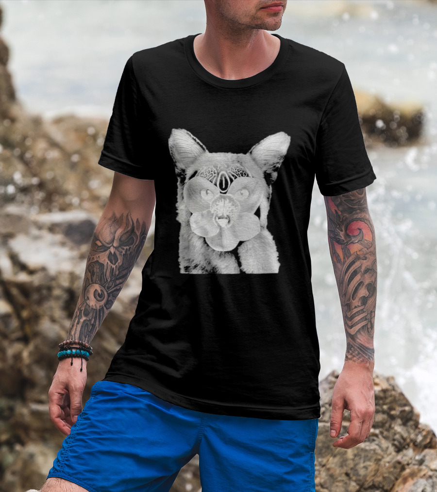 Galantis Palladium Cat Mask Orchid Eyes Black And White T-Shirt