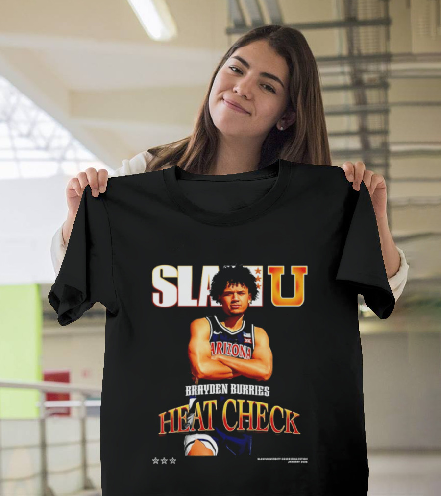 SlamU Brayden Burries Heat Check Arizona Basketball Star T-Shirt